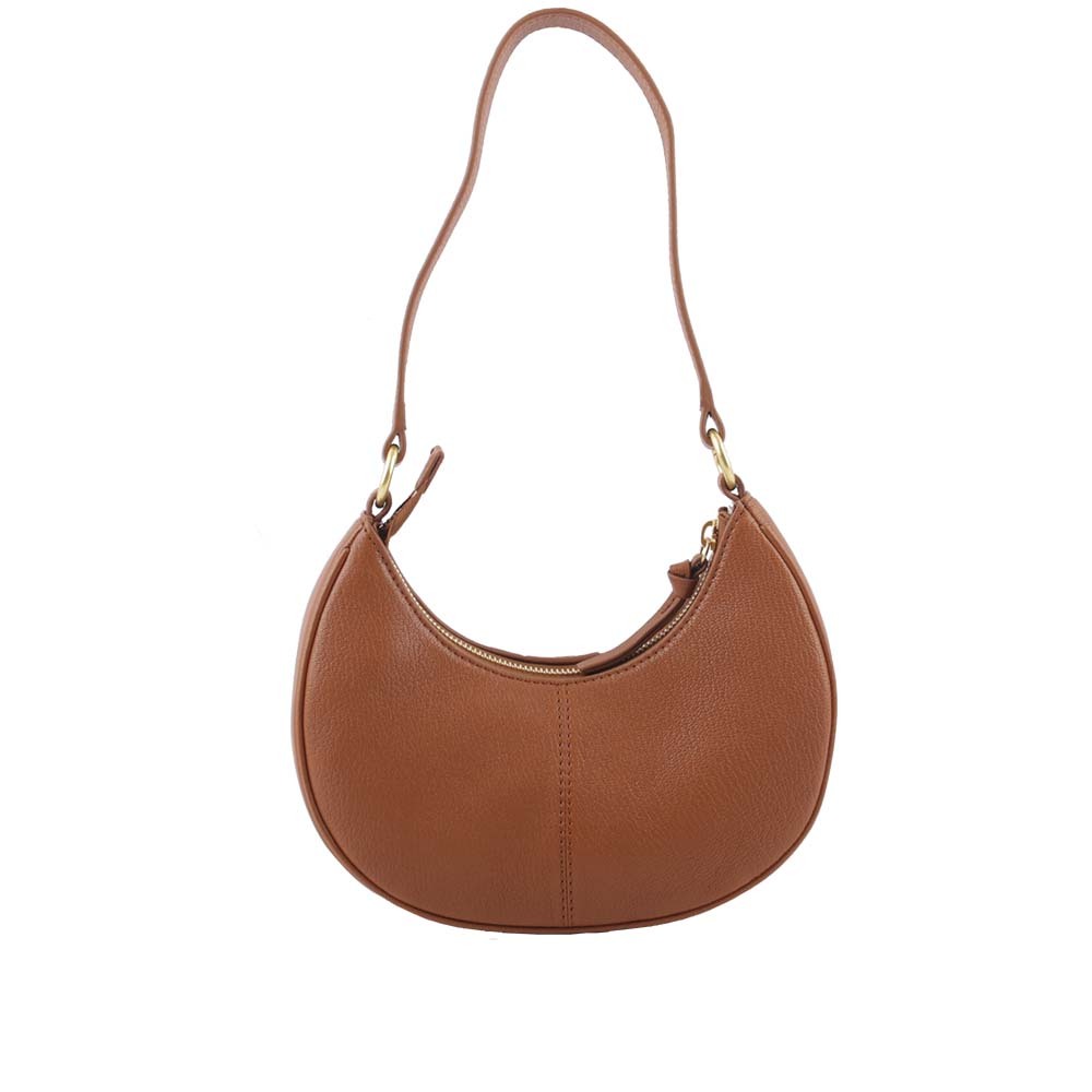 【SEE BY CHLOE】Hana 羊皮拼麂皮半月肩背包(棕色) CHS23ASC17D87242