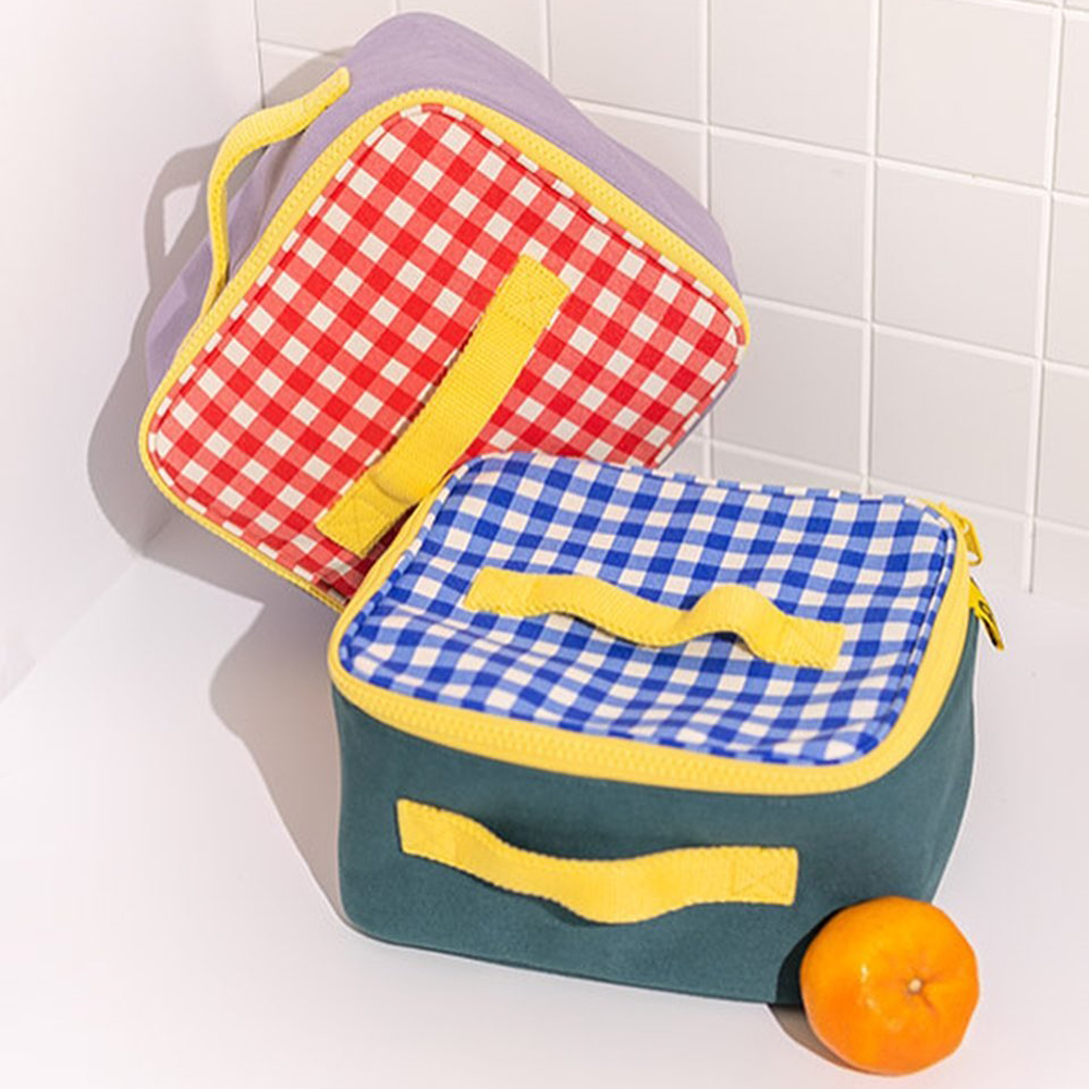 大方午餐包【經典藍格】-加拿大Fluf有機棉