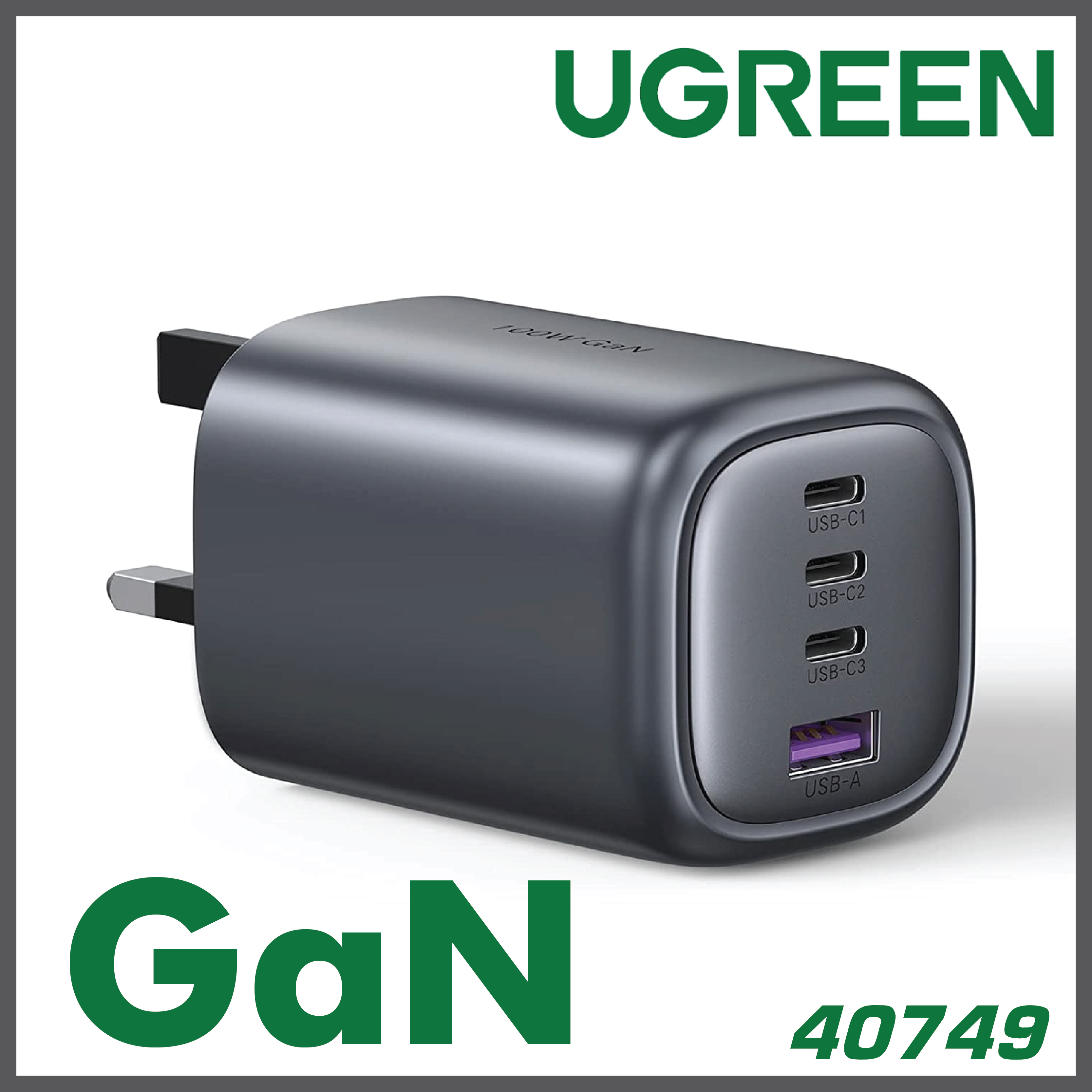 UGREEN -  UG-40749 W100 Nexode GaN 快速充電插頭