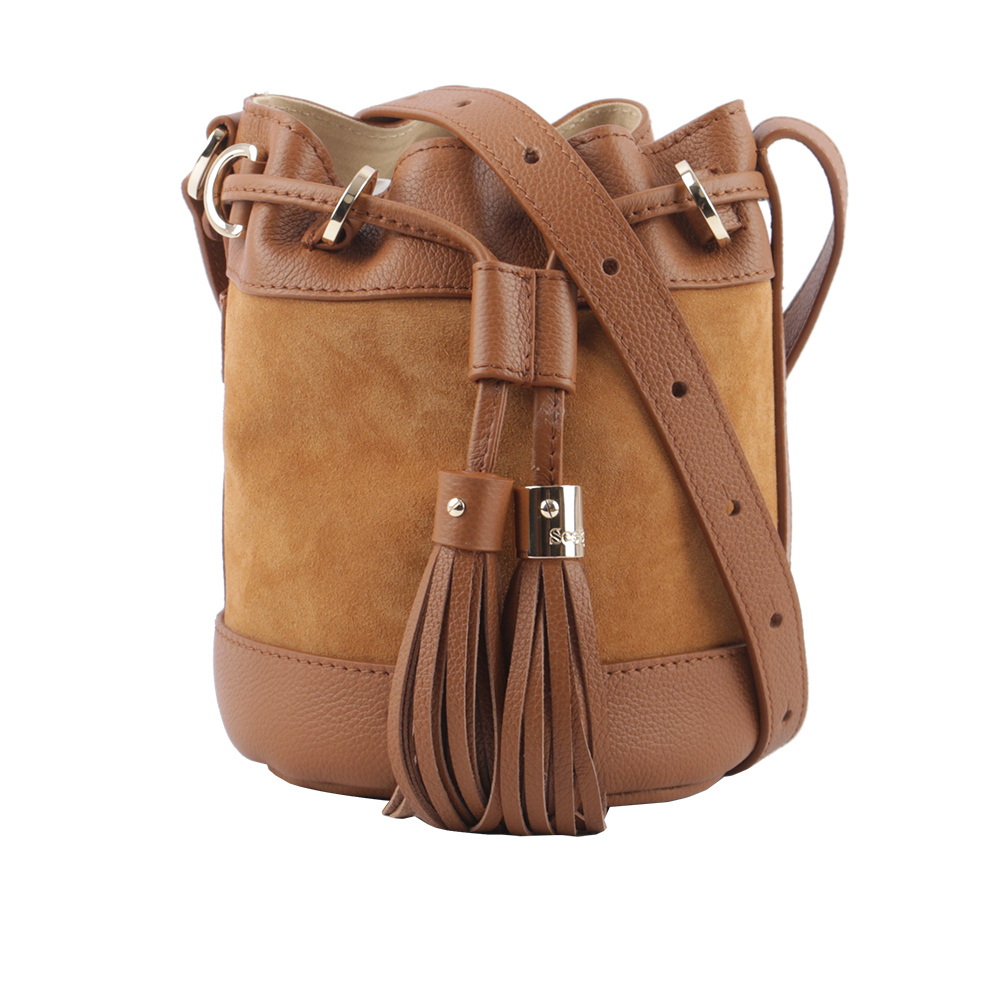 【See by Chloé】VICKI 山羊皮拼麂皮小款水桶包