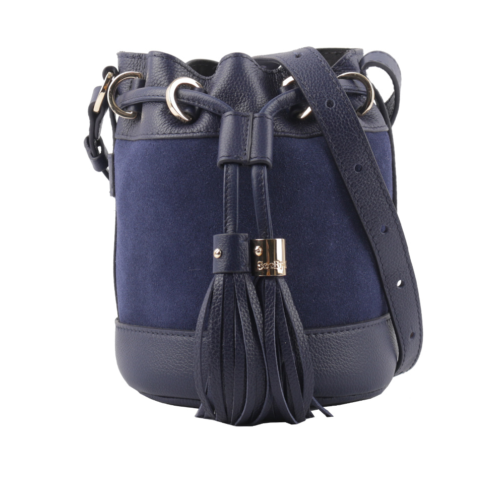 【See by Chloé】VICKI 山羊皮拼麂皮小款水桶包