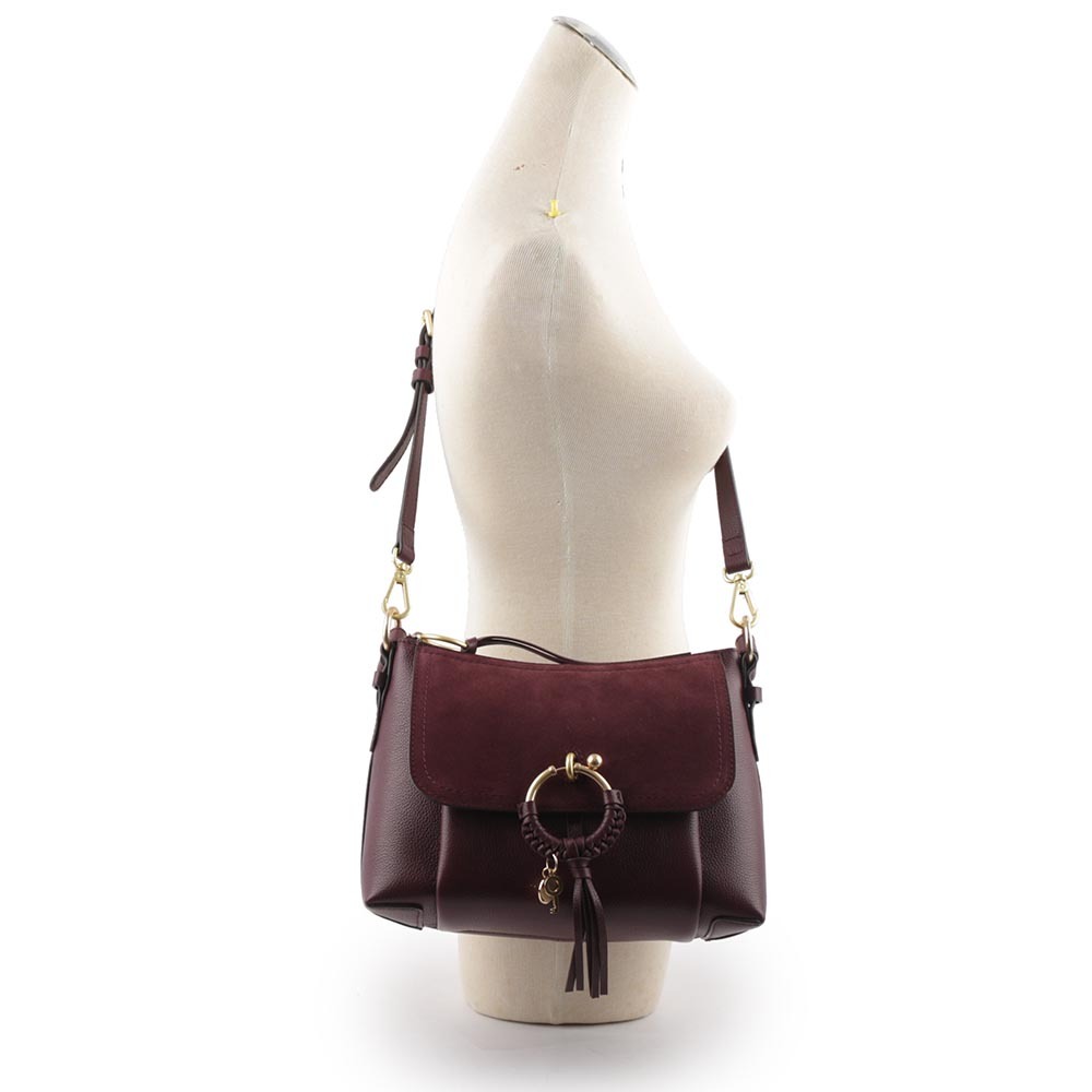 【SEE BY CHLOE】JOAN SMALL 肩背/斜背包(酒紅色) CHS17US91033055Y