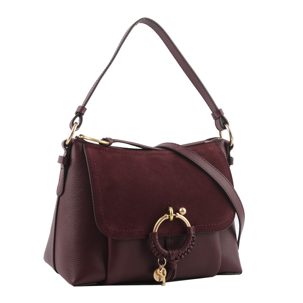 【SEE BY CHLOE】JOAN SMALL 肩背/斜背包(酒紅色) CHS17US91033055Y