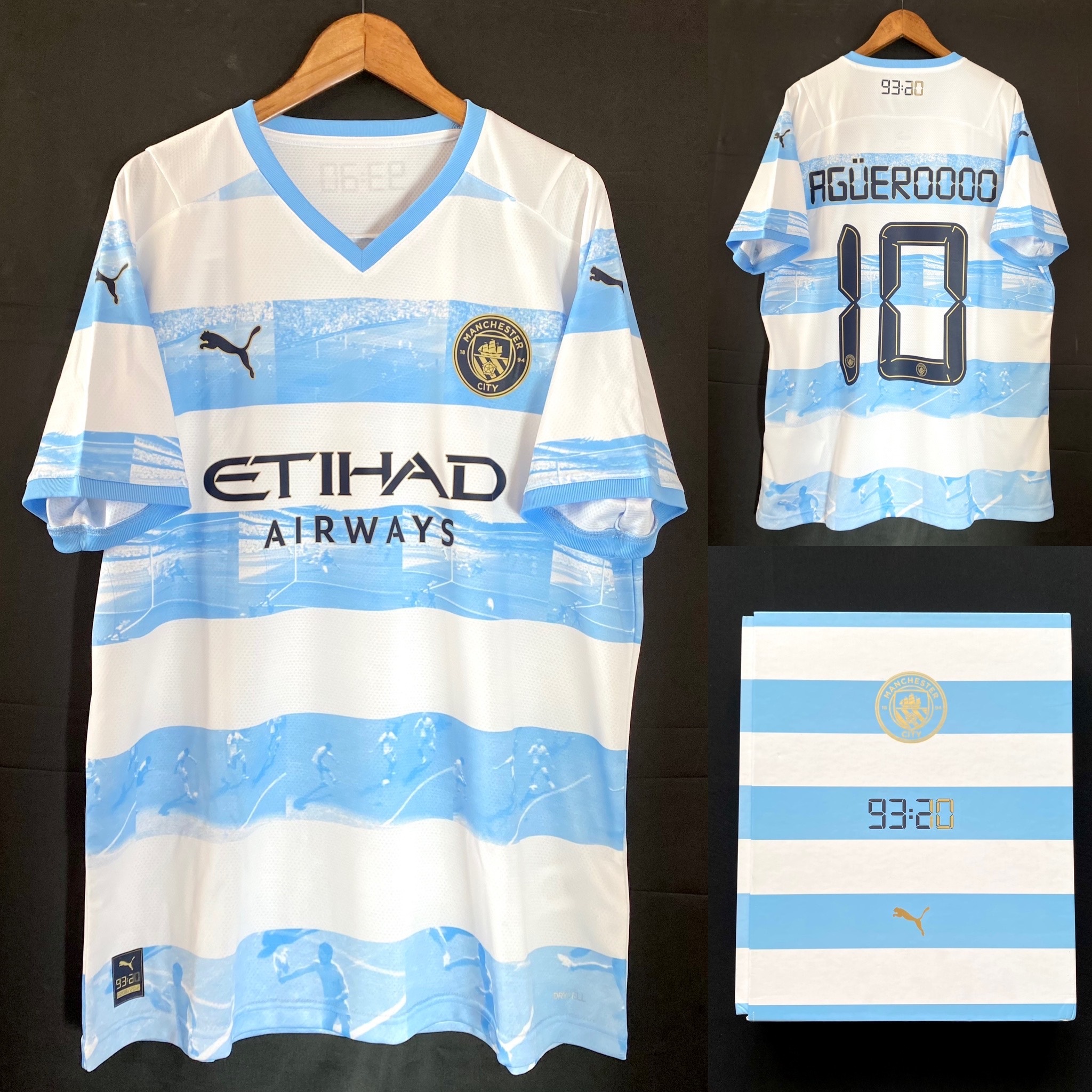 (盒裝球員版) 曼城 2022 阿古路入球冠軍 93:20 Puma 特別版球員版球衣