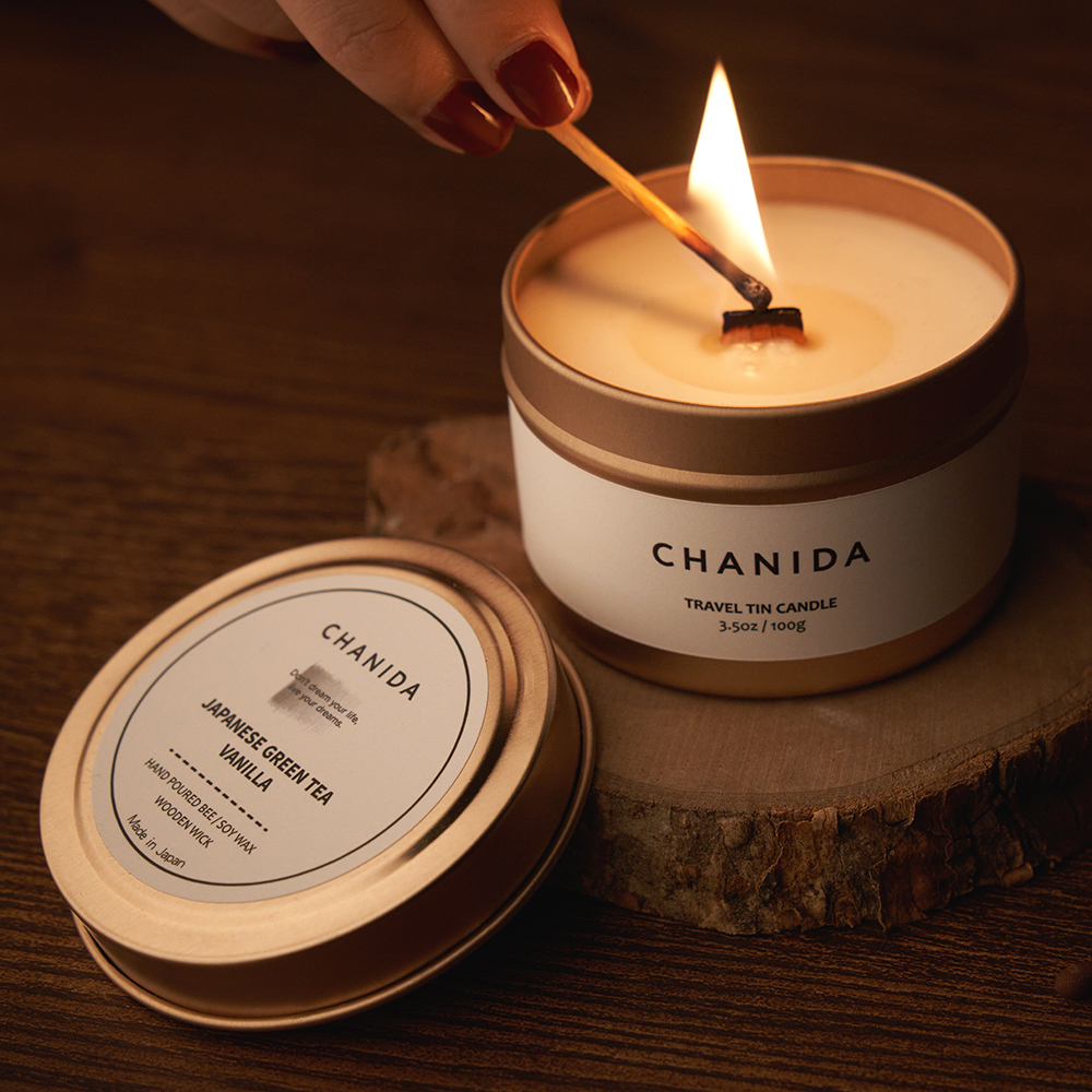 CHANIDA｜旅行錫罐蠟燭｜白茶．桂花