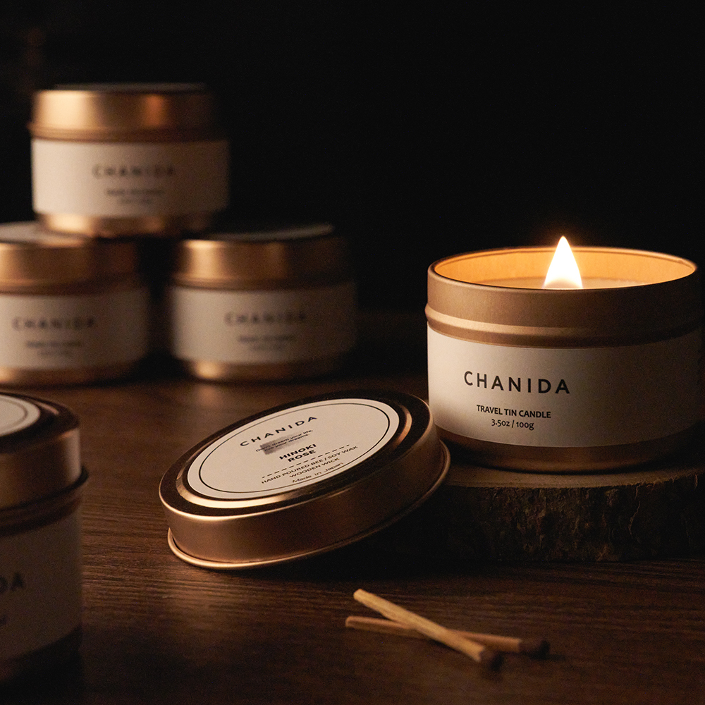 CHANIDA｜旅行錫罐蠟燭｜古巴菸草．皮革