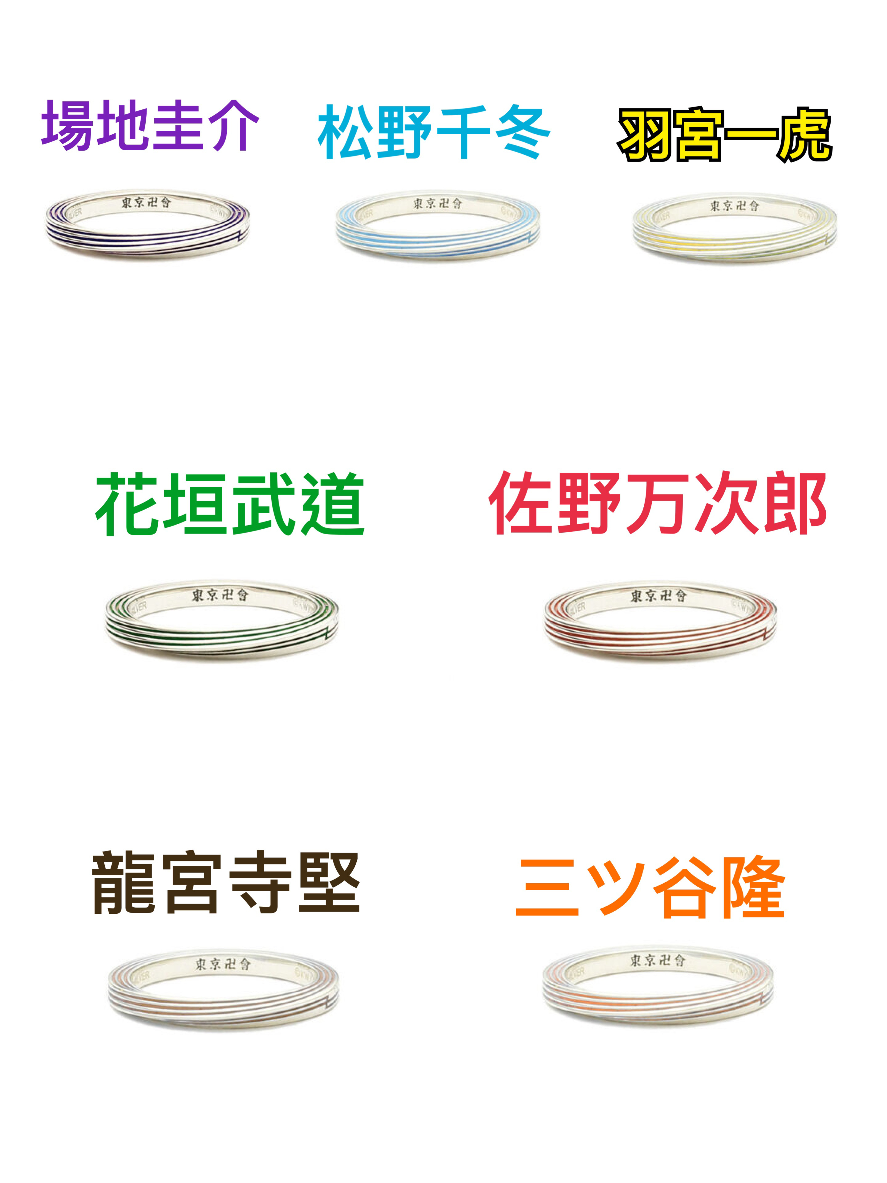 預訂2024/4月 『東京リベンジャーズ』JAM HOME MADE　無限タイムリープリング 東京復仇者JAM HOME MADE 戒指（全7種）