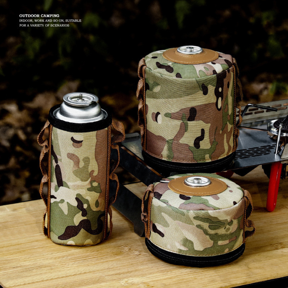 #元氣熊 露營高山瓦斯罐保護套-迷彩 (大/小)