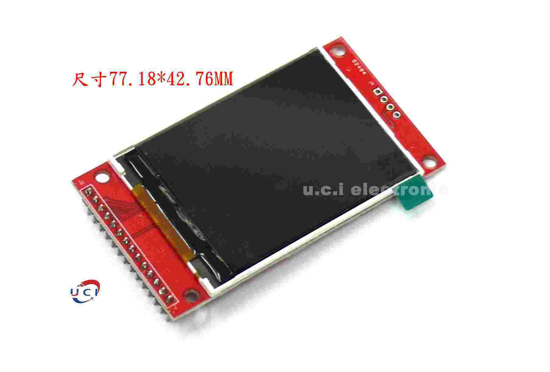 【UCI電子】(中上)  2.4寸 SPI串口 TFT彩屏紅板不帶觸摸 ILI9341驅動 帶底板帶觸摸 配SD卡座