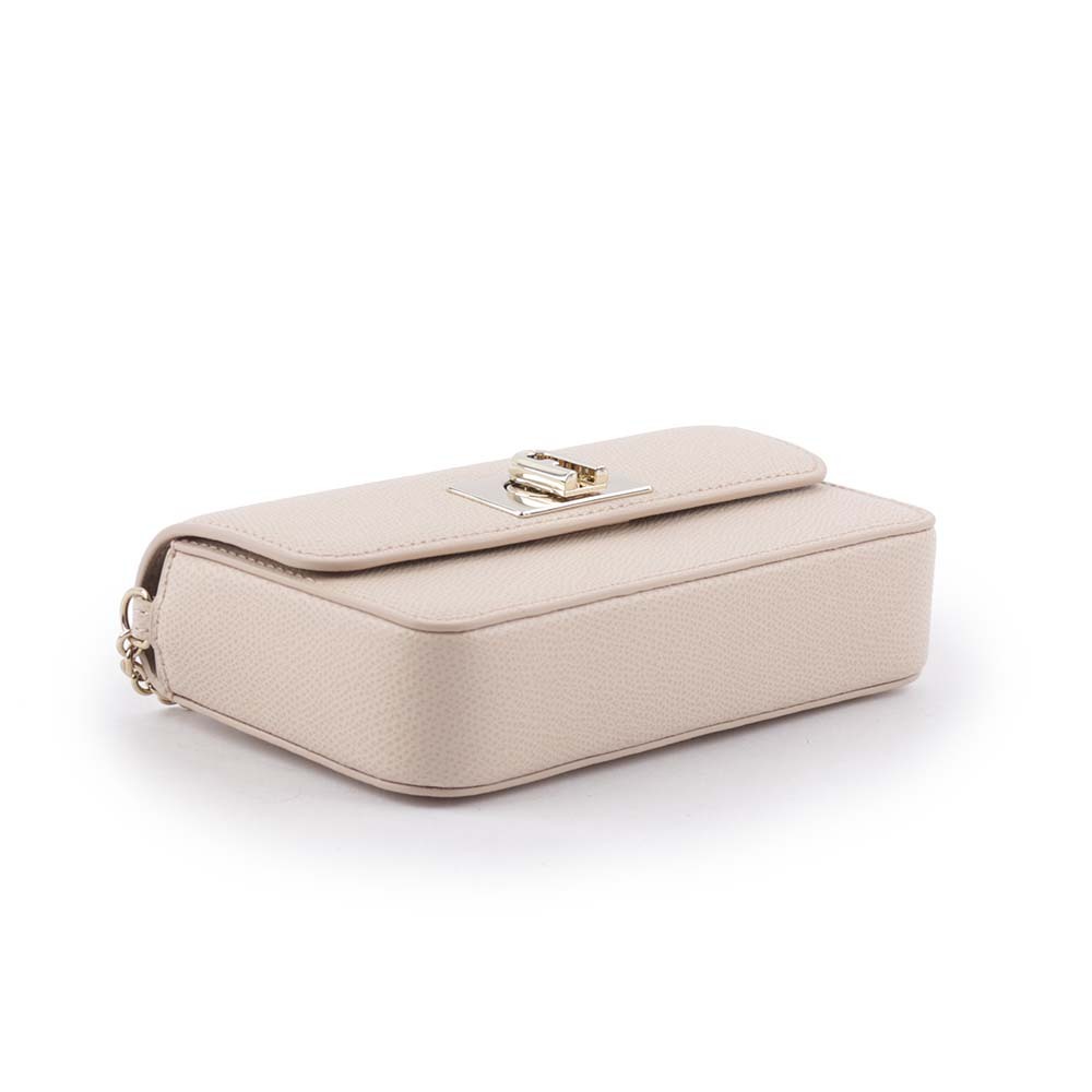 【FURLA】1927 拱門轉釦迷你鏈帶手拿/斜背包(芭蕾粉) WE00265 ARE000 B4L00