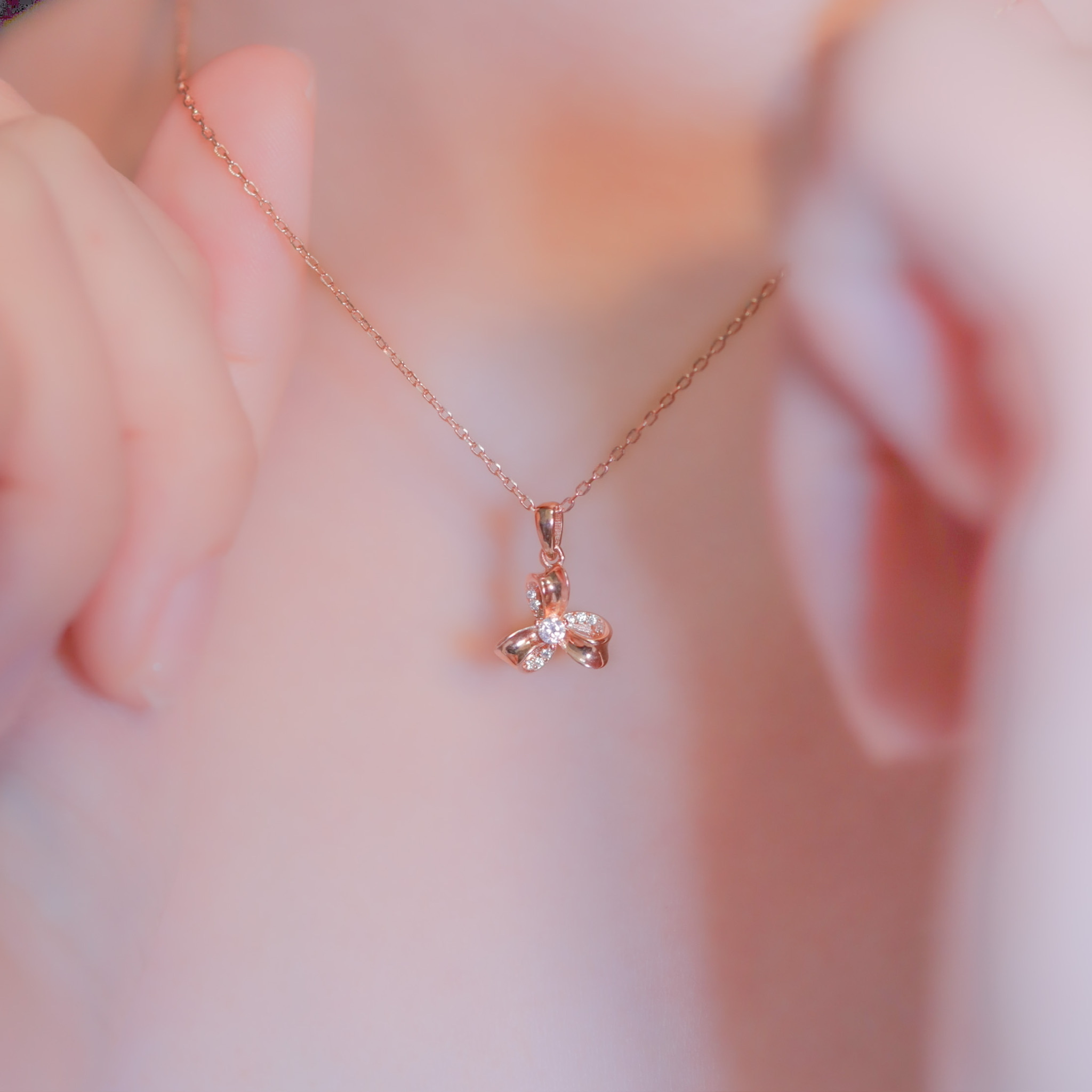 | 925 Silver・White Gold・Rose Gold | Wish Knot Necklace（Silver / Rose Gold） | NE0601 |