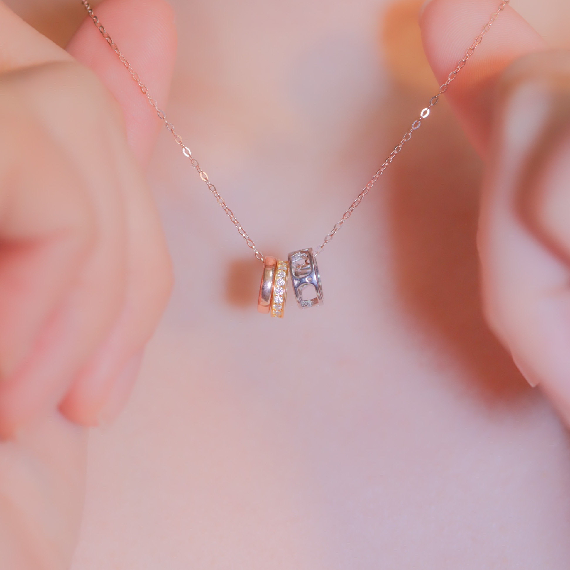 | 925純銀・白金・ 玫瑰金 | 依偎時光項鍊  (銀 / 玫瑰金) | NE0485 |