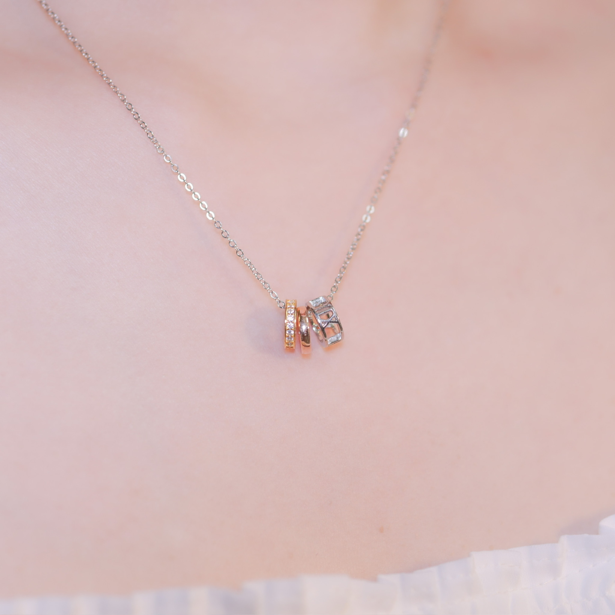 | 925純銀・白金・ 玫瑰金 | 依偎時光項鍊  (銀 / 玫瑰金) | NE0485 |