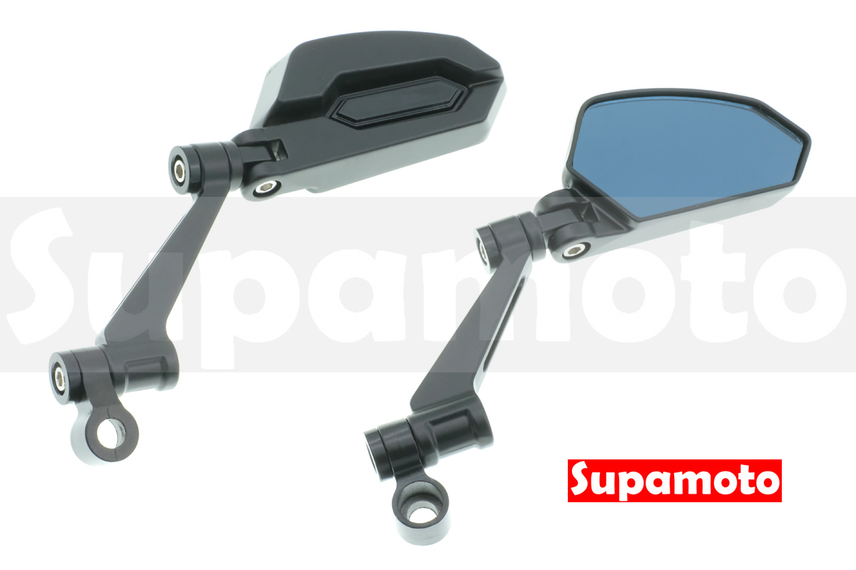 -Supamoto- M173 後照鏡 鋁合金 後視鏡 通用 改裝 防眩 消光黑 裸把 重車 檔車 CB350
