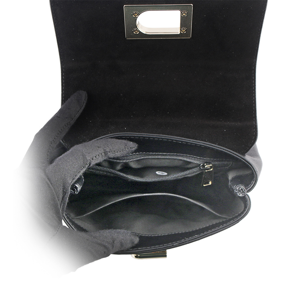 【FURLA】1927 拱門轉釦迷你手提/斜背二用包(黑色) WB00109 ARE000 O6000