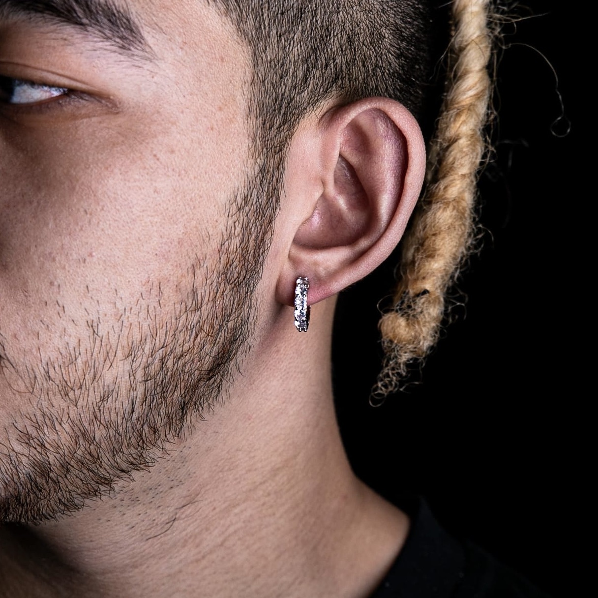 三排鑽圈式耳環