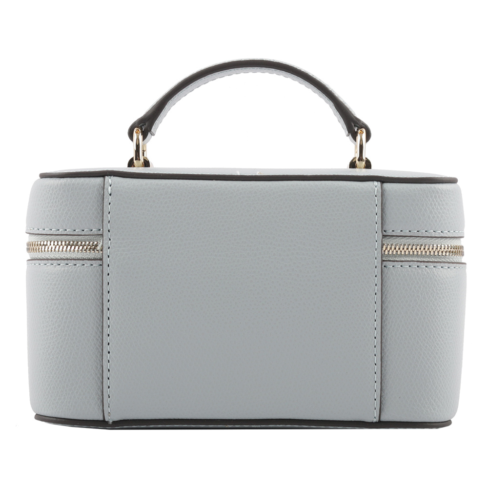 【FURLA】Camelia 素面皮革手提/斜背迷你化妝包(淺藍色) WE00361 ARE000 AR300