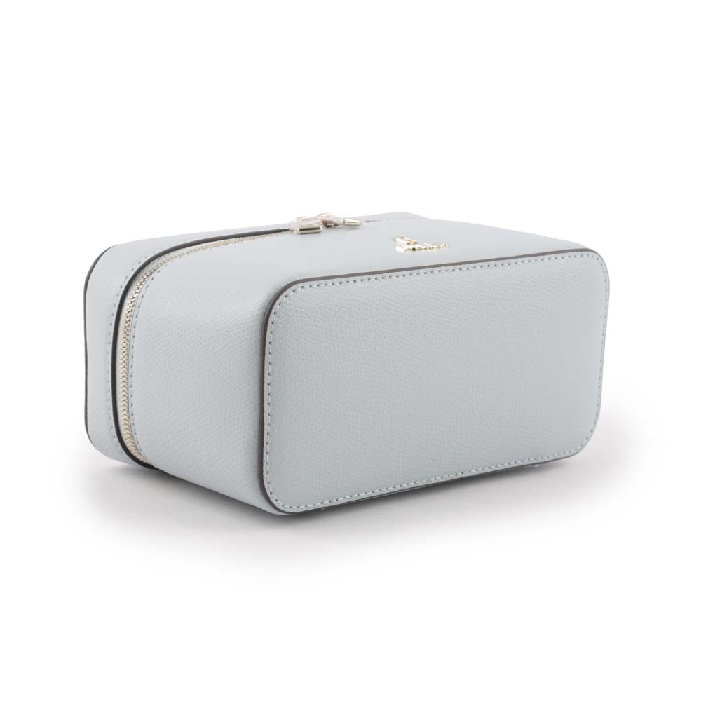 【FURLA】Camelia 素面皮革手提/斜背迷你化妝包(淺藍色) WE00361 ARE000 AR300