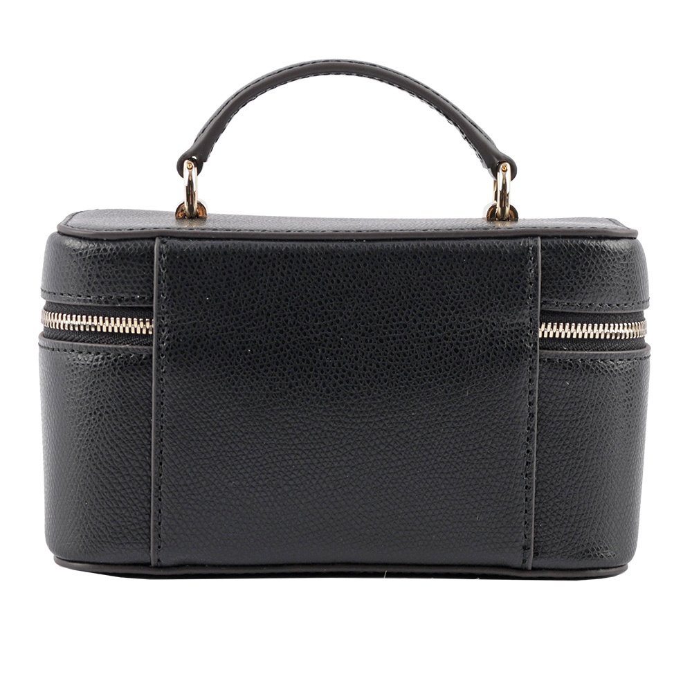 【FURLA】Camelia 素面皮革手提/斜背迷你化妝包(黑色) WE00361 ARE000 O6000