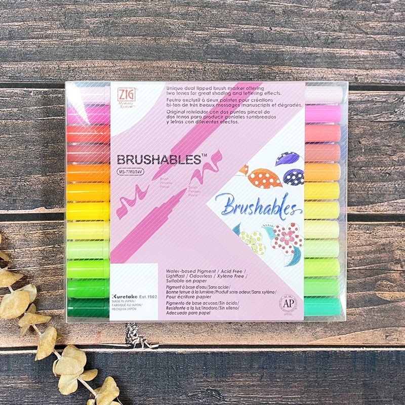 Kuretake 吳竹 雙色軟筆 麥克筆 24色組