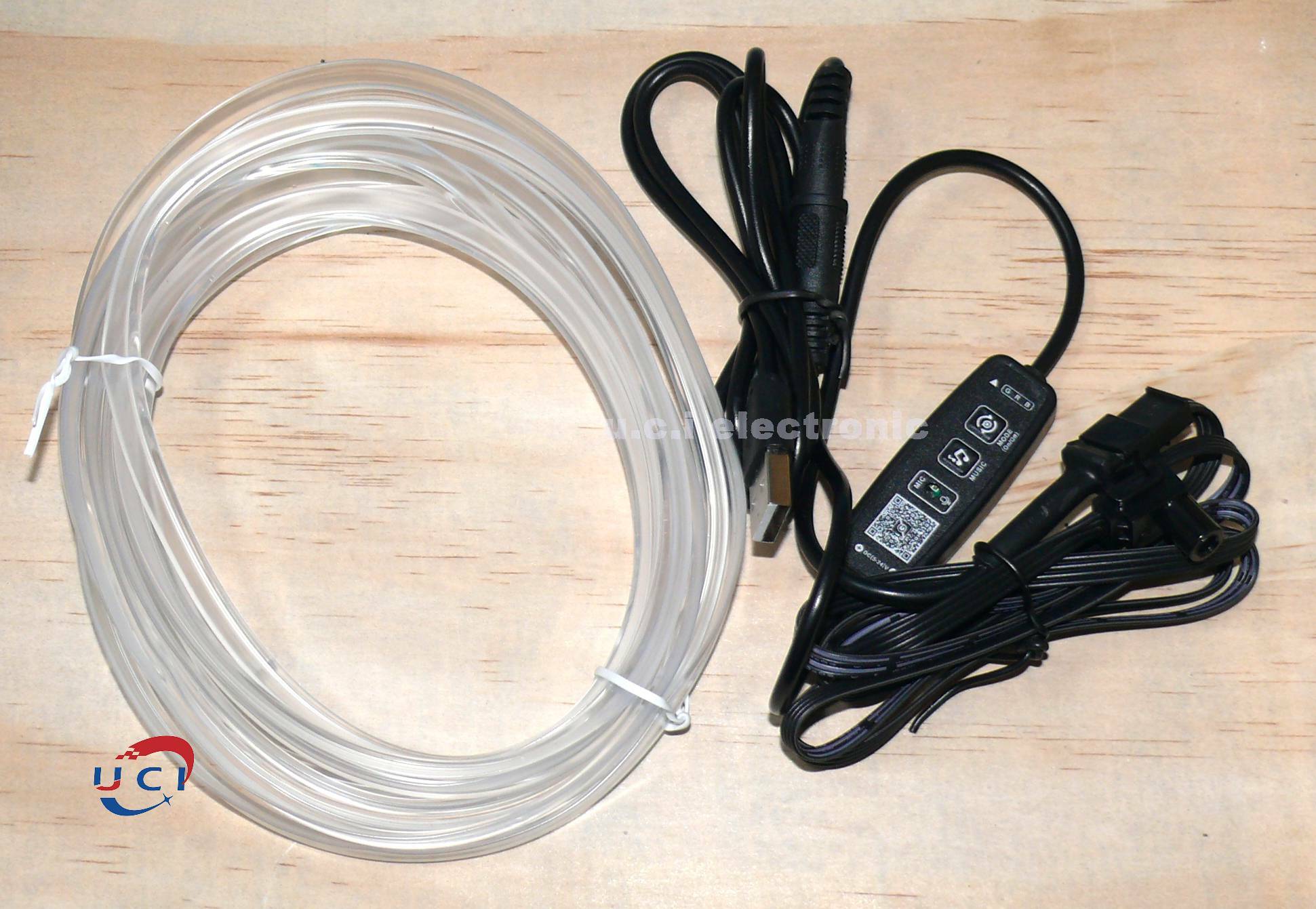 【UCI電子】 (中上)  汽車冷光線 七彩聲控APP 縫隙燈 車載音樂中控台 發光燈條 3米