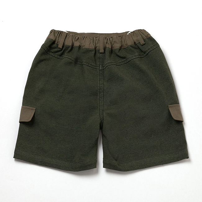 PIPPY 跳色剪接鬆緊腰圍彈性棉短褲 綠