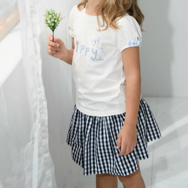 PIPPY 夏日清爽格紋舒適褲裙  藍