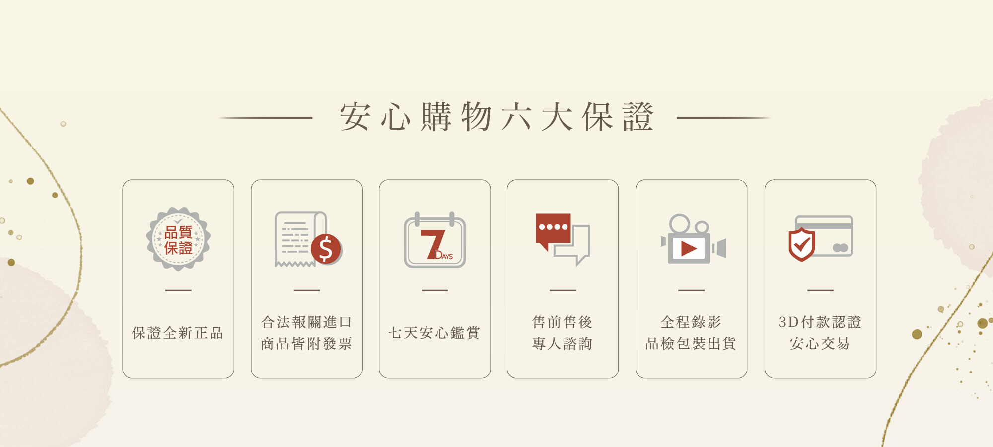 安心購物六大保證