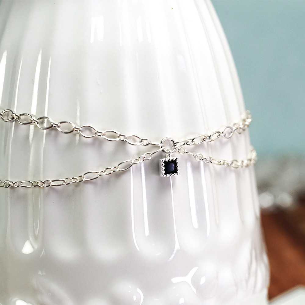 薄暮 腳踝鍊 雙層設計 925純銀女生腳鍊