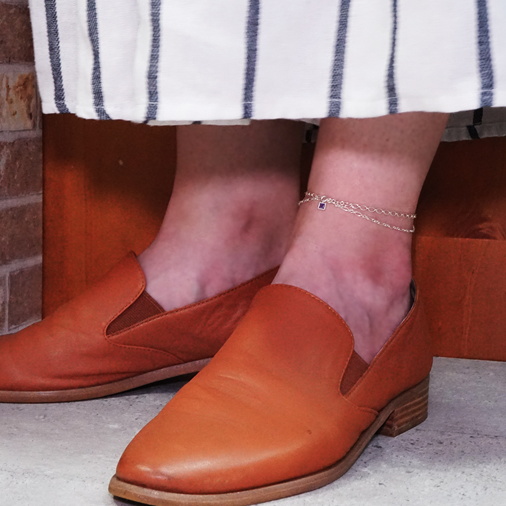 薄暮 腳踝鍊 雙層設計 925純銀女生腳鍊