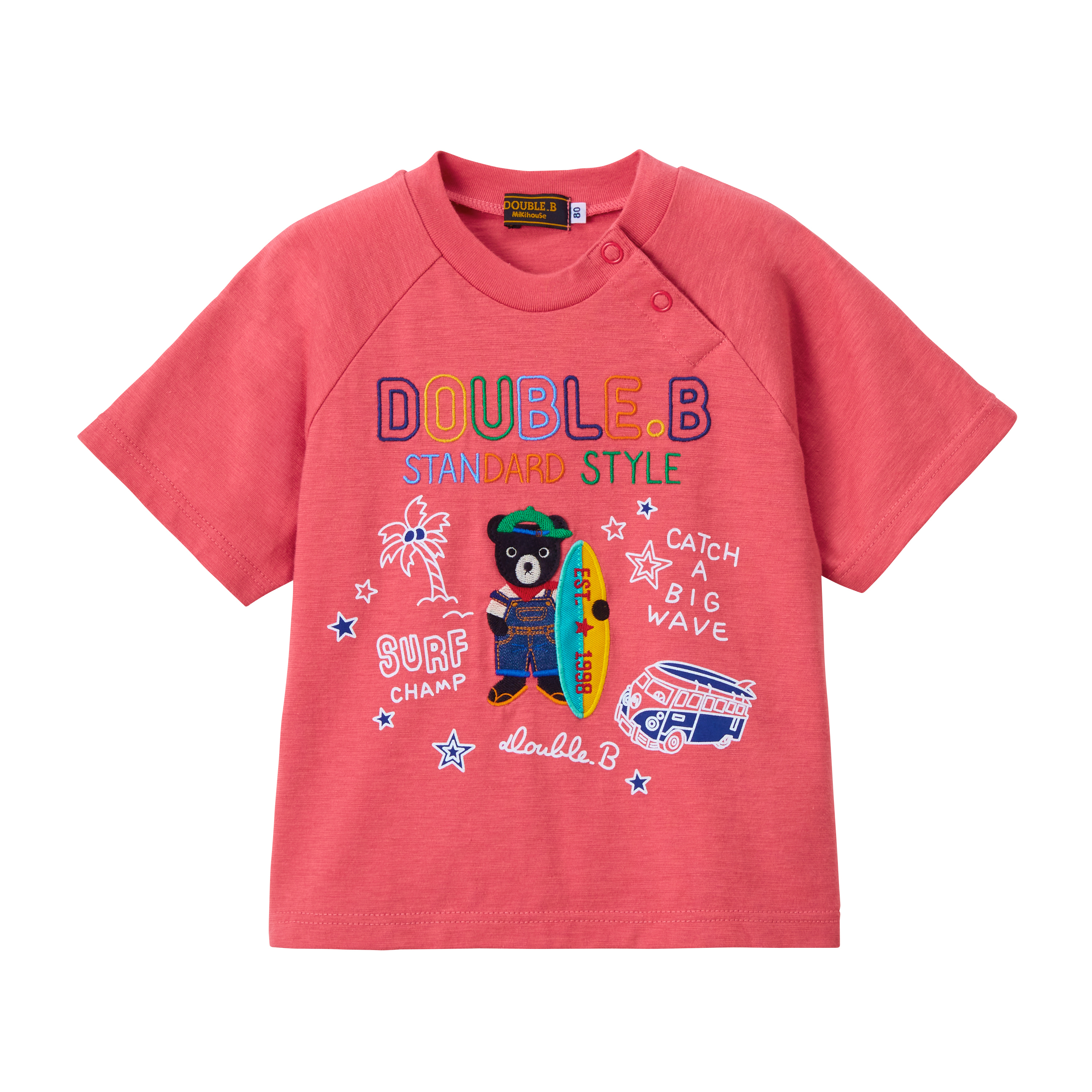 黑熊衝浪印花T卹