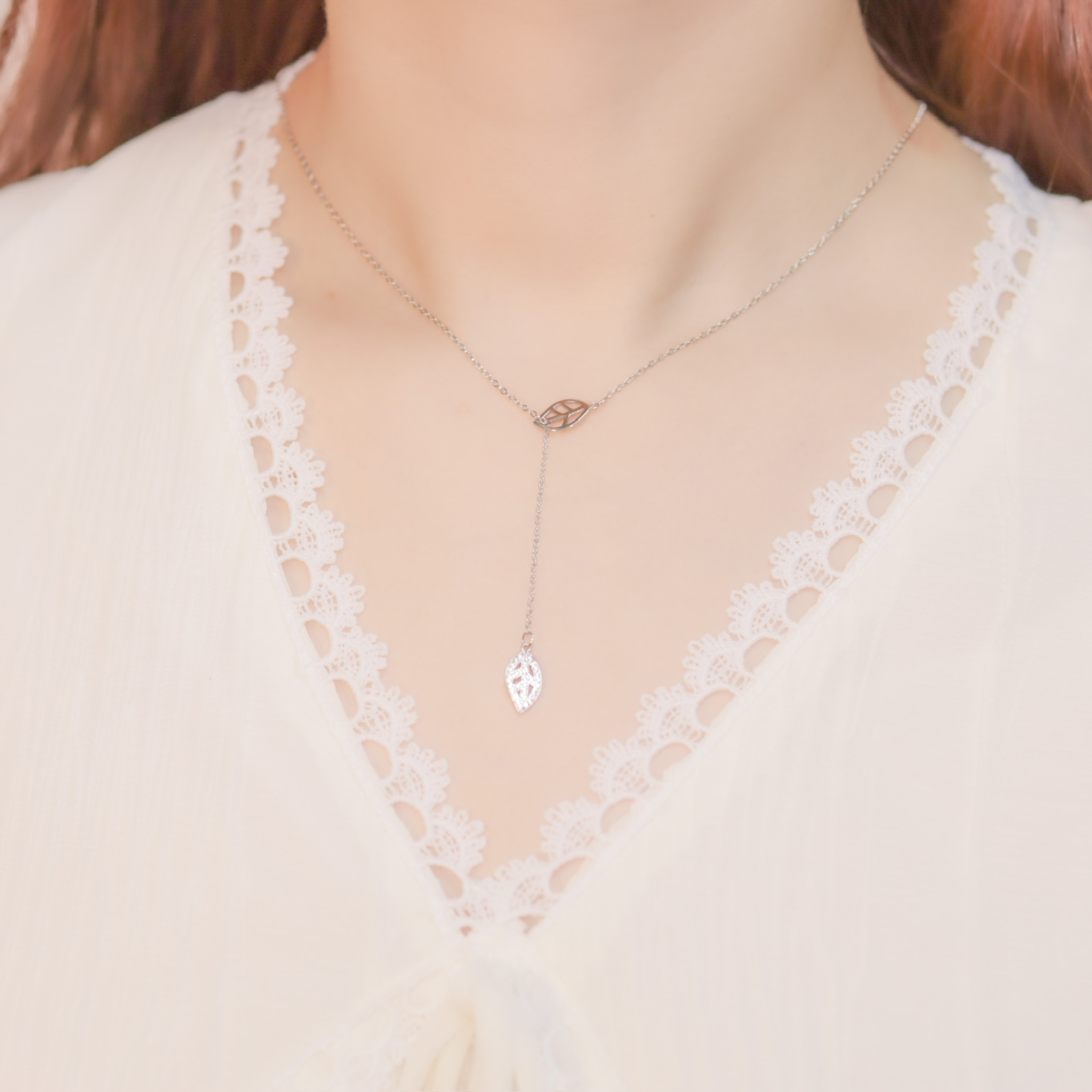 | 925純銀・白金・ 玫瑰金 | 葉子項鍊 (銀/玫瑰金) | NE0251 |