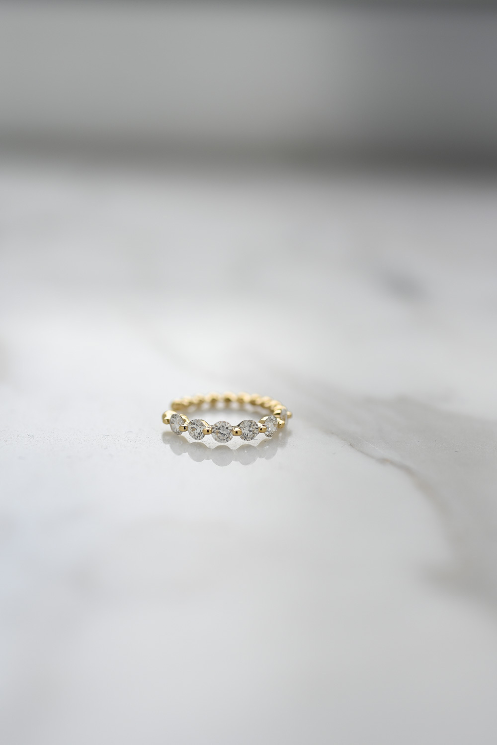 18K Single Prong Diamond Ear Cuff