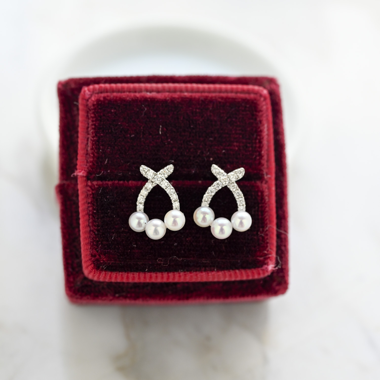 18K Athena Akoya Pearl Diamond Earring