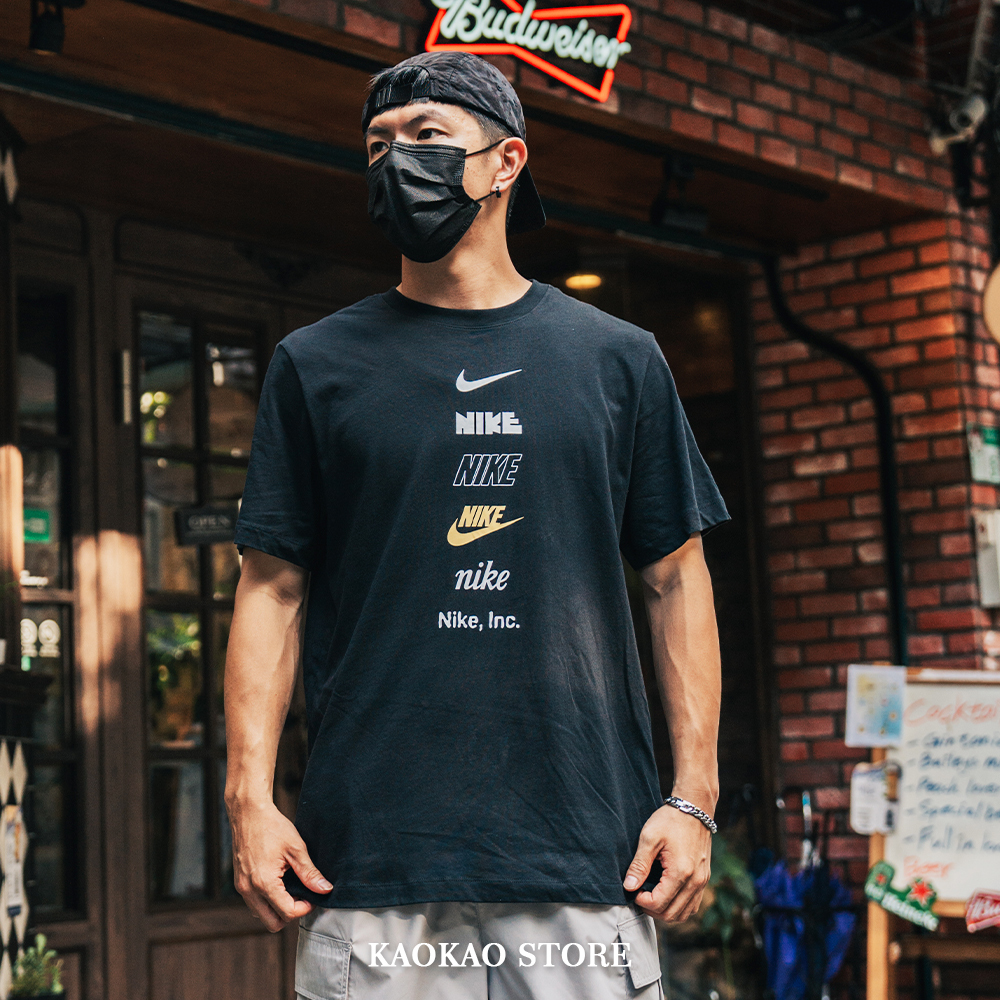 NIKE 夏季 多LOGO 印花 圓領 短T【DZ2876-010】