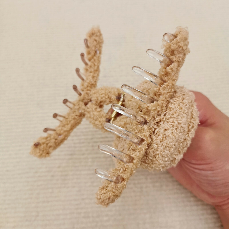 《2704》韓國小熊毛絨髮夾