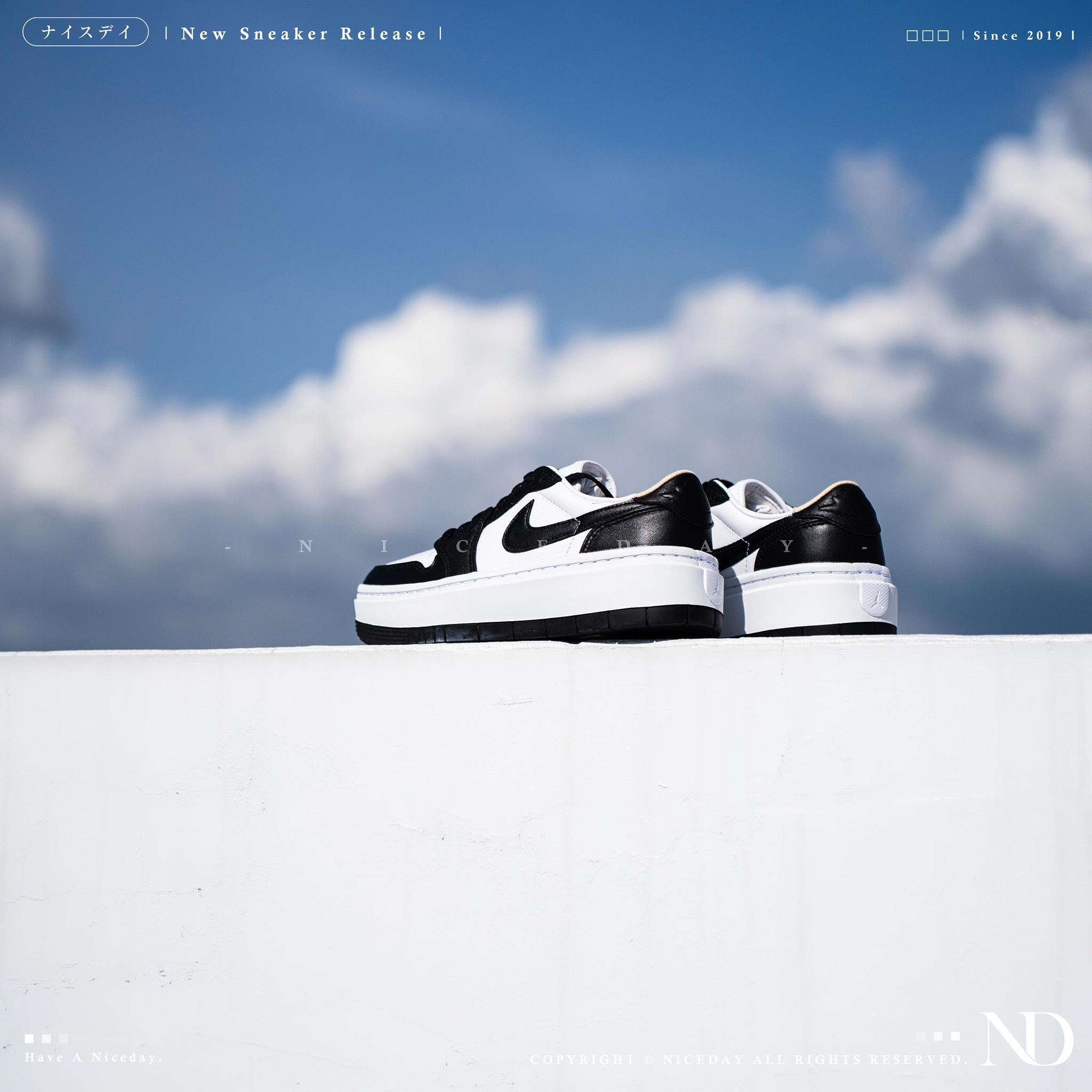 NICEDAY 現貨 Nike Air Jordan 1 ELEVATE LOW 厚底 黑白 熊貓 女款 增高 DH7004-109