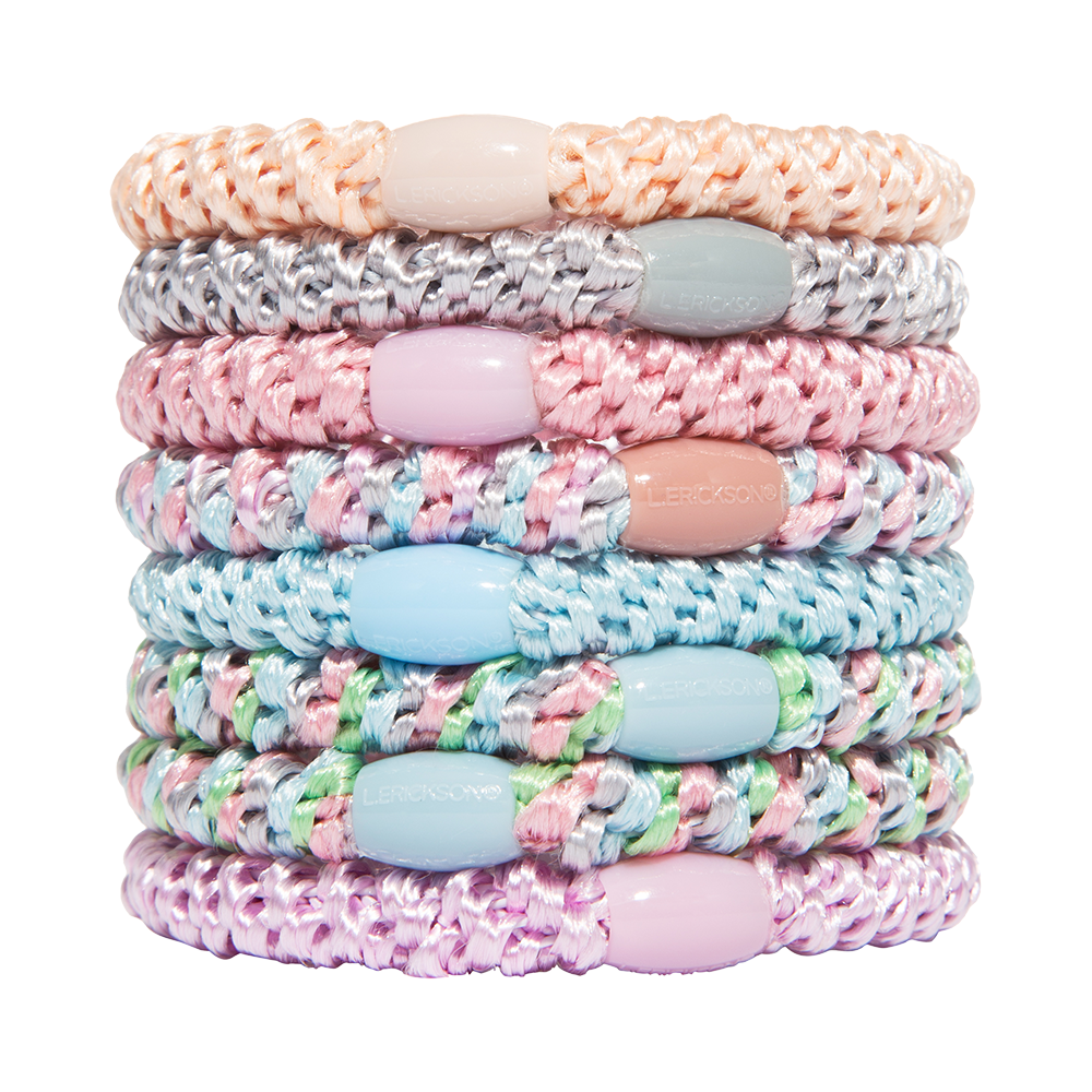 L. ERICKSON 彈力髮圈8入-粗版〈芭蕾粉〉