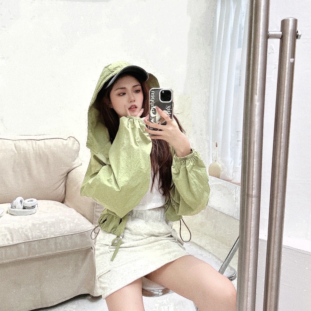 刷刷薄料風衣連帽外套/四色