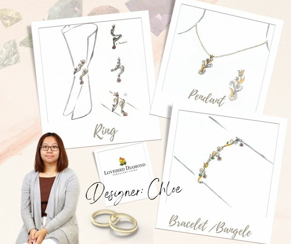 18K玫瑰金天然鑽石紅寶及綠石榴石手鏈