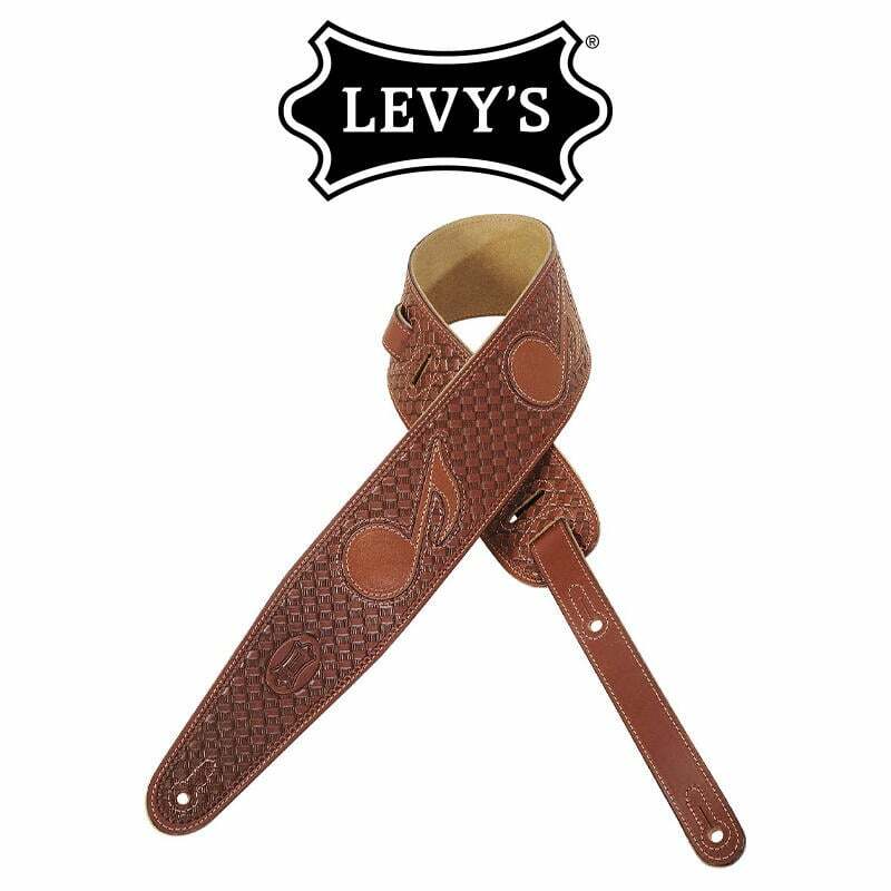 Levy's M44TN-BRN 編織樣式 皮革 背帶