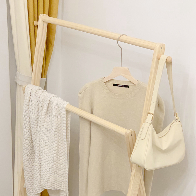 《2708》簡約全實木落地布套收納衣帽架