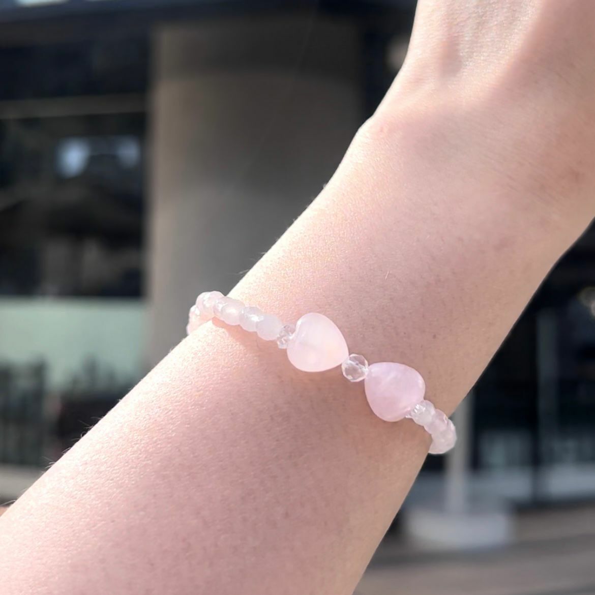 RABBIT BOUQUET天然石手作水晶手鏈-Pink Ribbon