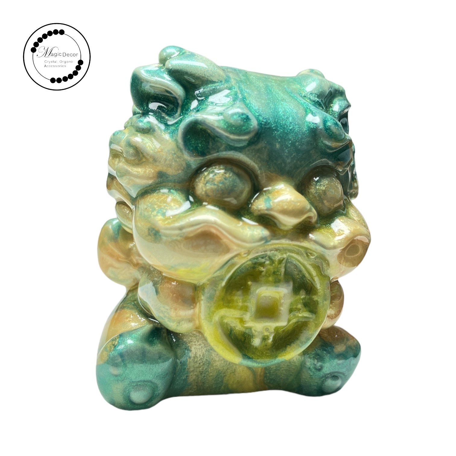 260211 - G63 大漆工藝咬金獸擺件（金綠色）