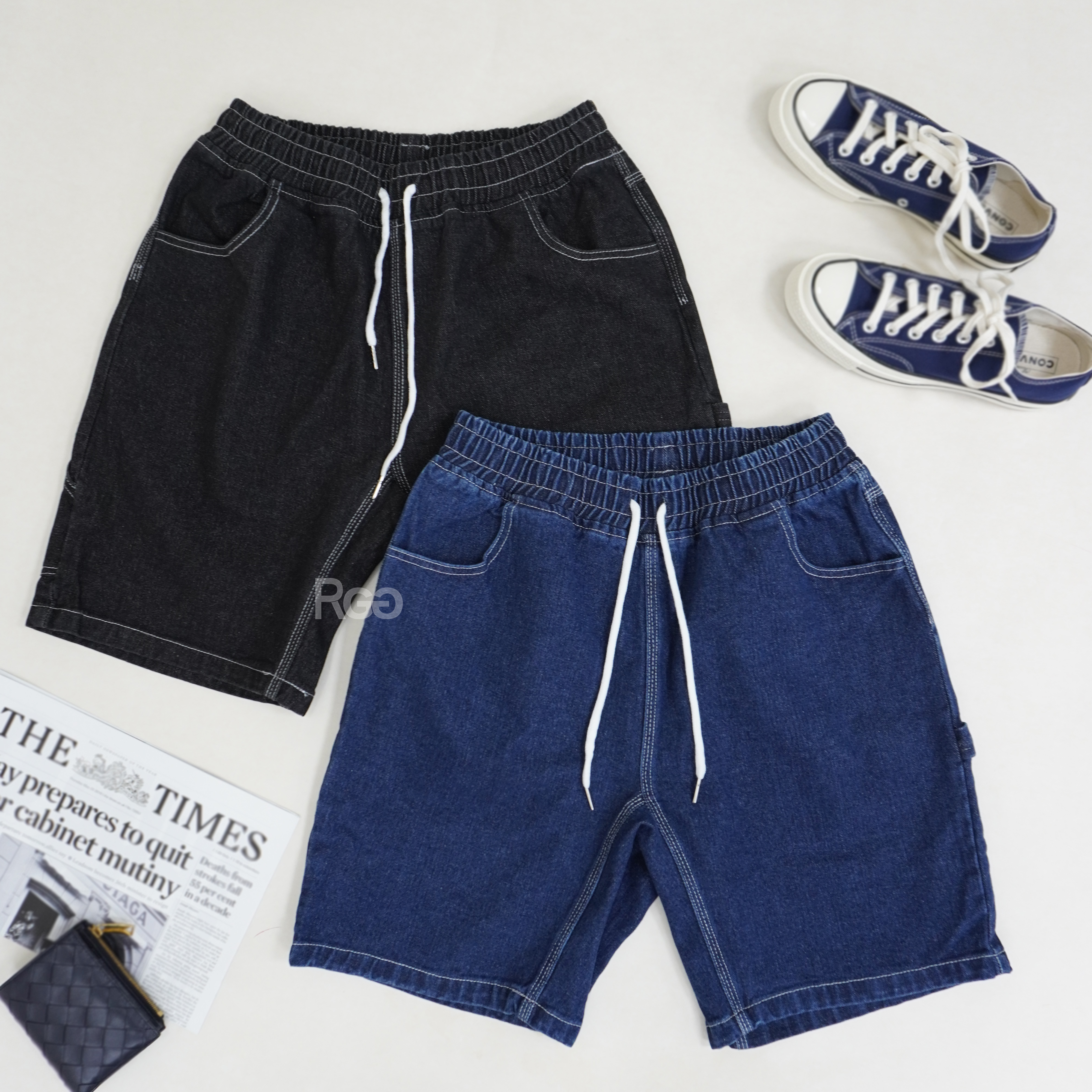 #95817 畫家口袋牛仔短褲