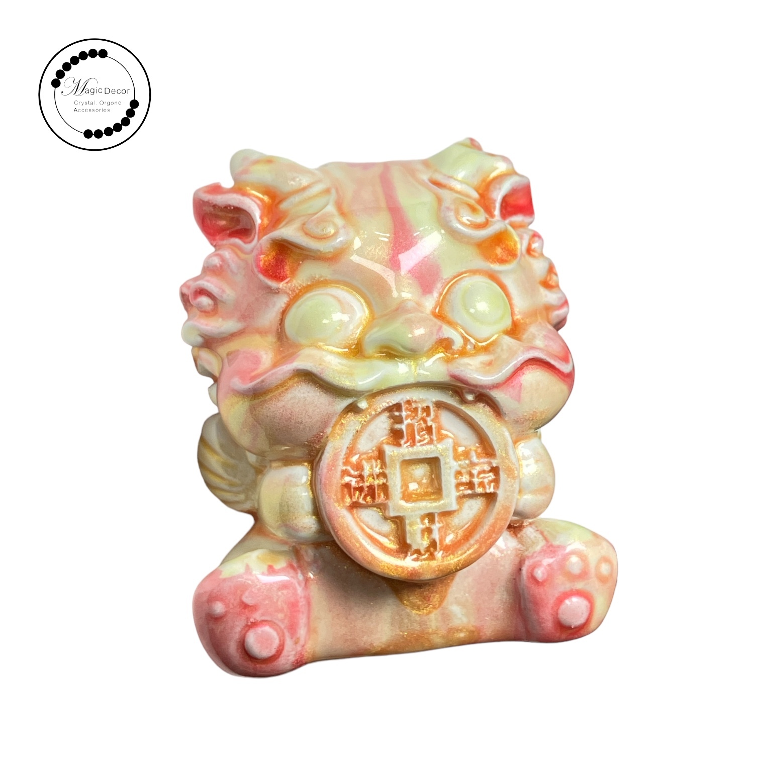 260211 - G72 大漆工藝咬金獸擺件（桃紅色）