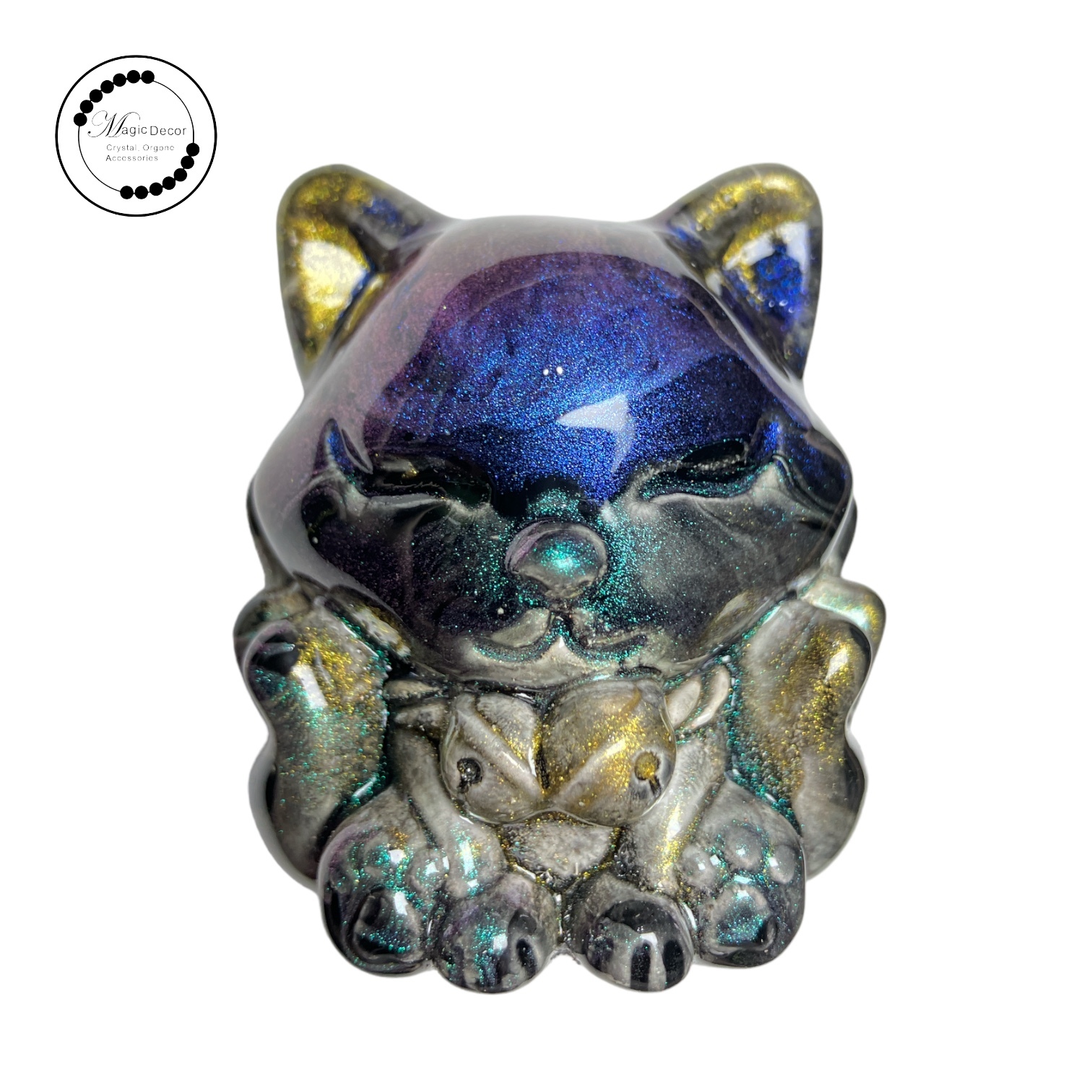 260211 - G62 大漆工藝九尾狐擺件（深紫/金）