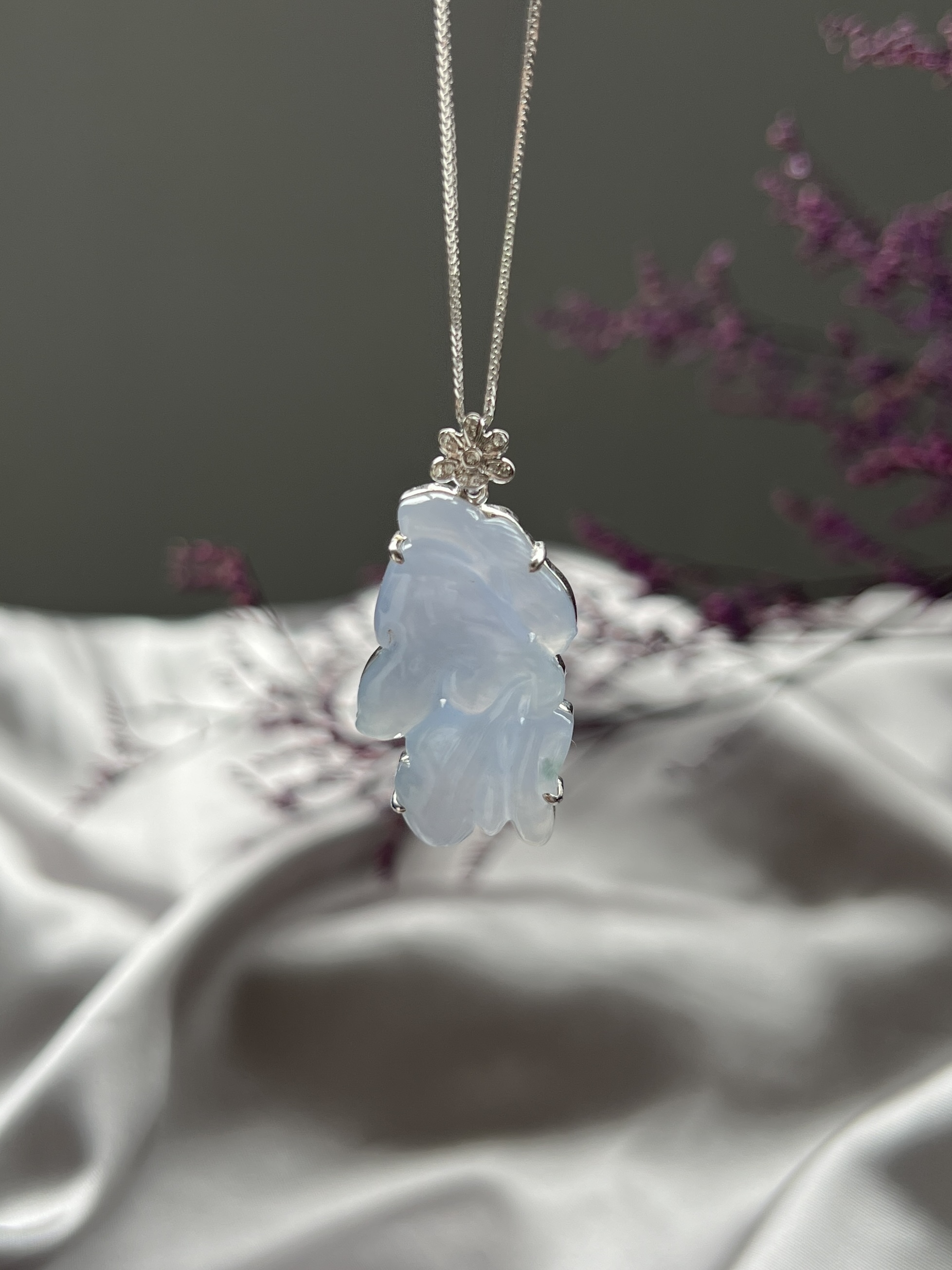 珍藏級正冰種紫翡蝴蝶18k