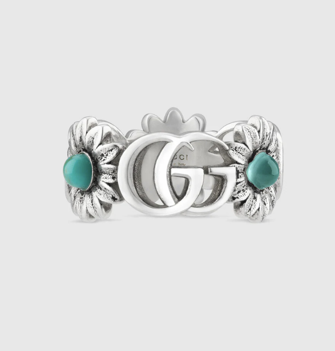 Gucci Double G Mother Of Pearl Ring