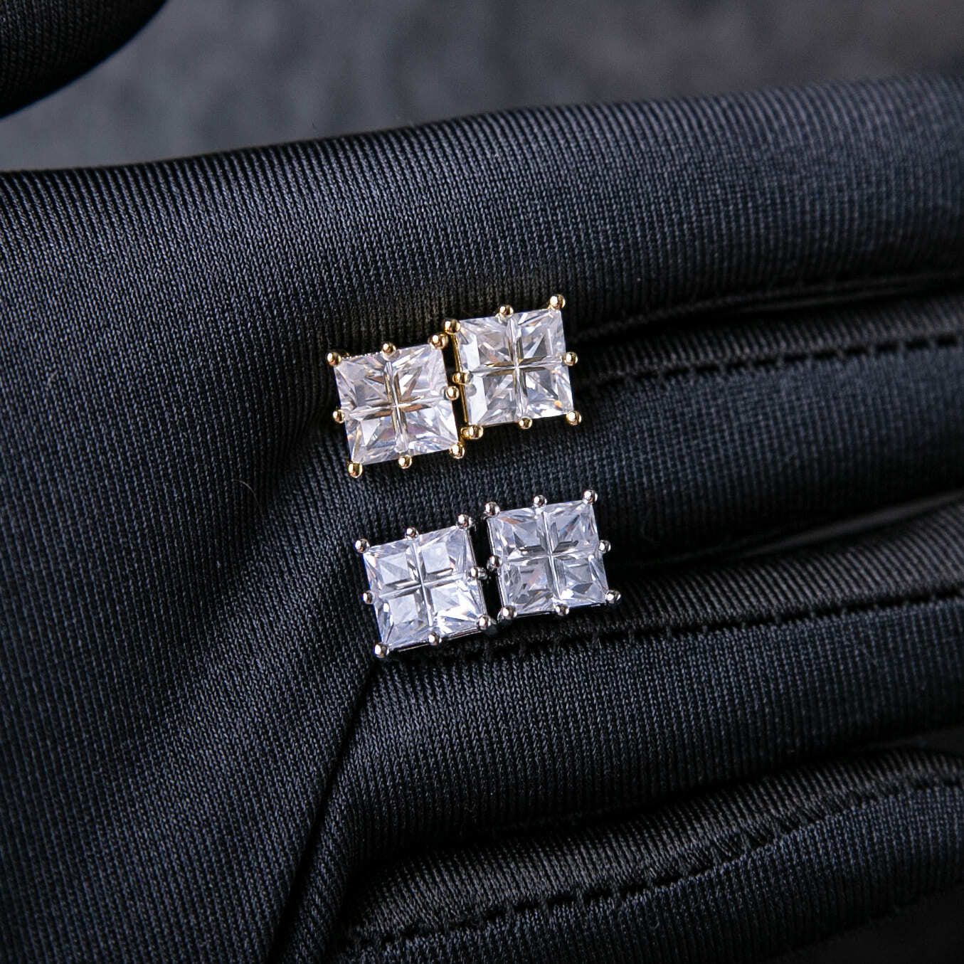 公主方切割鑽耳釘